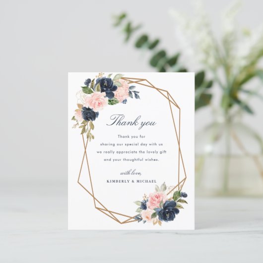 marineschrift geometrisch lijst bruiloft bedankt j (Staand voorkant)