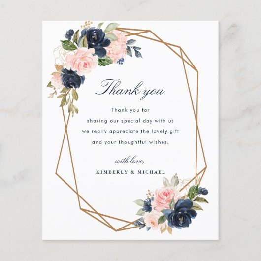 marineschrift geometrisch lijst bruiloft bedankt j (Voorkant)