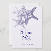 marineschrift zee star - huwelijksuitnodiging kaart (Achterkant)