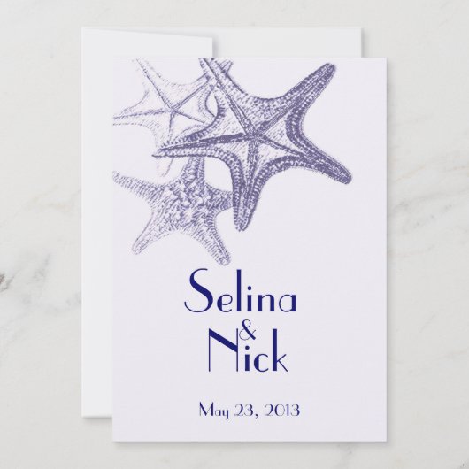 marineschrift zee star - huwelijksuitnodiging kaart (Achterkant)