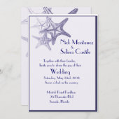 marineschrift zee star - huwelijksuitnodiging kaart (Voorkant / Achterkant)