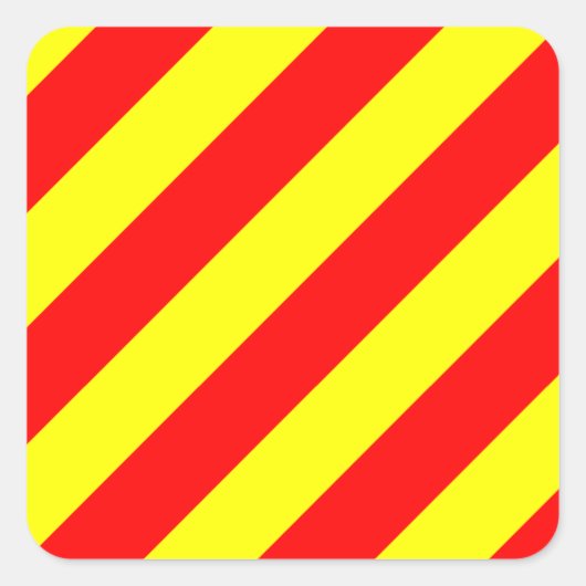 Marinesignaal Vlag letter Y (Yankee) Vierkante Sticker (Voorkant)