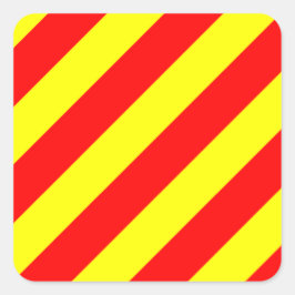 Marinesignaal Vlag letter Y (Yankee) Vierkante Sticker