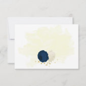 marineslag en witte bloemen gouden botanische brui bedankkaart (Achterkant)