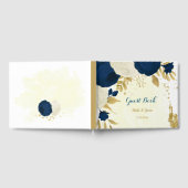 marineslag en witte bloemen gouden botanische brui gastenboek (Volledig)