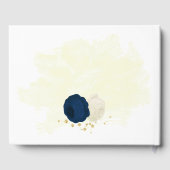 marineslag en witte bloemen gouden botanische brui gastenboek (Achterkant)