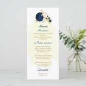 marineslag en witte bloemen gouden botanische brui menu (Staand voorkant)