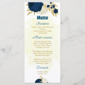 marineslag en witte bloemen gouden botanische brui menu (Voorkant)