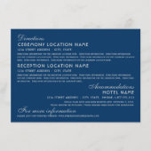  marineslag Silver Art Deco Wedding Information Informatiekaartje (Voorkant)