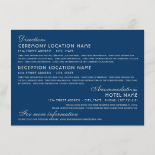 marineslag Silver Art Deco Wedding Information Informatiekaartje
