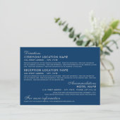  marineslag Silver Art Deco Wedding Information Informatiekaartje (Staand voorkant)