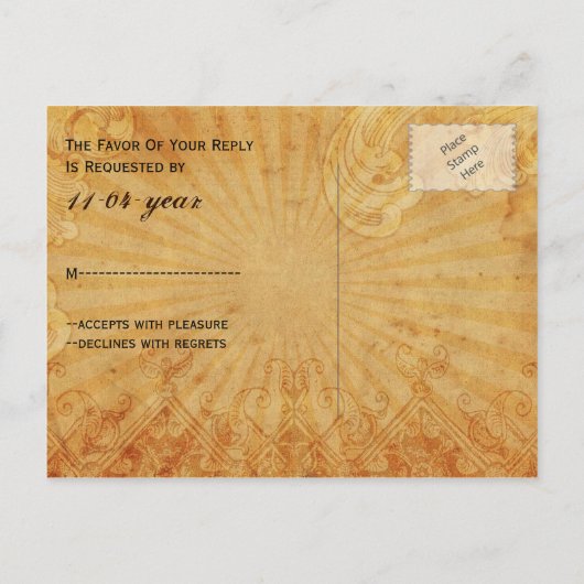 marineslag Vegas bruiloft rsvp Uitnodiging Briefkaart (Achterkant)