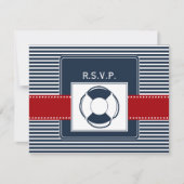 marineslappen, reddingsboei, zeevertrouwrsvp RSVP kaartje (Voorkant)