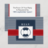 marineslappen, reddingsboei, zeevertrouwrsvp RSVP kaartje (Voorkant / Achterkant)