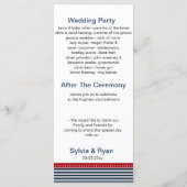 marineslappen, roer, nautische trouwprogramma's programmakaart (Achterkant)