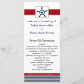 marineslappen, roer, nautische trouwprogramma's programmakaart (Voorkant)