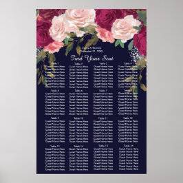 marineslot roze bruinrode bruiloft poster