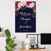 marinesluiting floral bruiloft poster (Thuiskantoor)