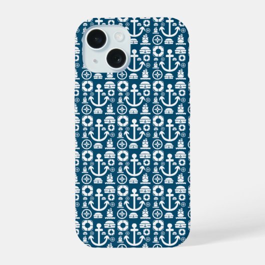 Marinesoldaat Element zee patroon iPhone 15 Case (Achterkant)