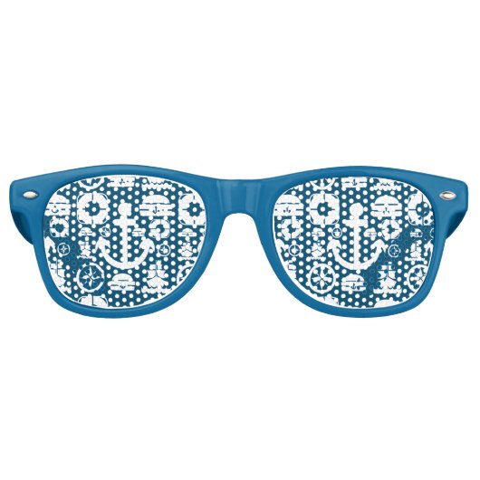Marinesoldaat Element zee patroon Retro Zonnebril (Voorkant)