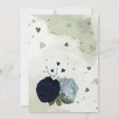 marinesolfvis en stoffige blauwe bloemen groene bl save the date (Achterkant)