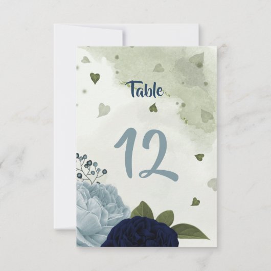 marinesolijfblauw groen tafelnummer (Achterkant)