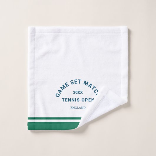 Marinespel Set Match Crest Groene Streep Tennis Ge Washandje (Wasdoekje)