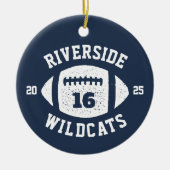 marinespeler marineblauw team fotovakantie keramisch ornament (Voorkant)