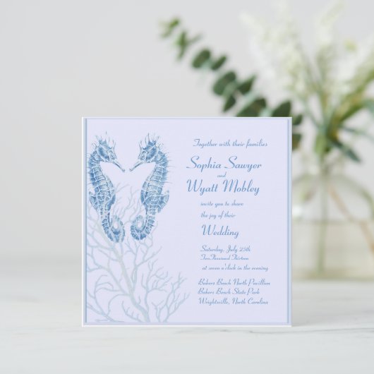 marinestrand - bruin - uitnodiging (Staand voorkant)