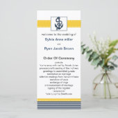 marinestrepen, anker- en nautische trouwprogramma' programmakaart (Staand voorkant)