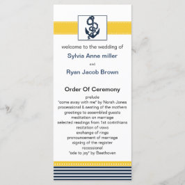 marinestrepen, anker- en nautische trouwprogramma' programmakaart