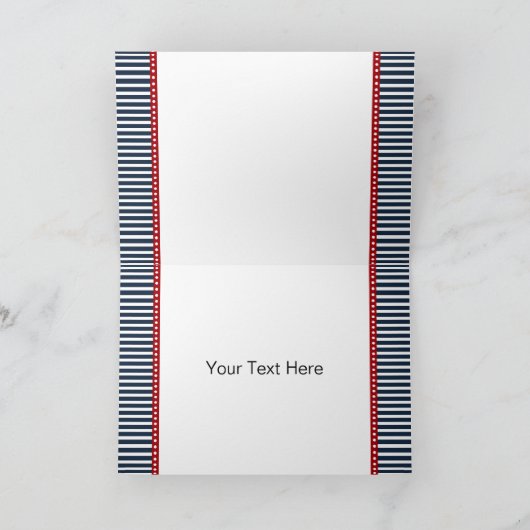 marinestrepen, anker, nautische bruiloft Dank u Bedankkaart (Binnen)