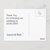 marinestrepen, anker, nautische bruiloft Dank u Briefkaart (Achterkant)