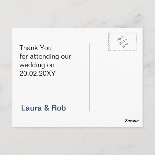 marinestrepen, anker, nautische bruiloft Dank u Briefkaart (Achterkant)