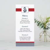 Marinestrepen, anker, nautische menukaarten menu (Staand voorkant)
