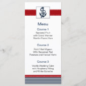 Marinestrepen, anker, nautische menukaarten menu (Voorkant)