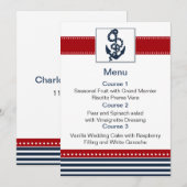 Marinestrepen, anker, nautische menukaarten menu (Voorkant / Achterkant)