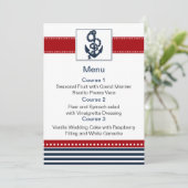 Marinestrepen, anker, nautische menukaarten menu (Staand voorkant)