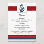 Marinestrepen, anker, nautische menukaarten menu (Voorkant)