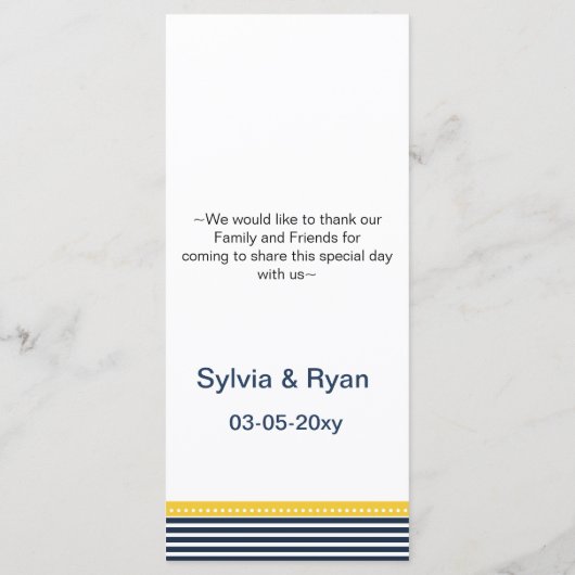 Marinestrepen, anker, nautische menukaarten menu (Achterkant)