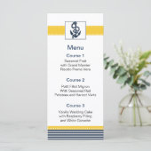 Marinestrepen, anker, nautische menukaarten menu (Staand voorkant)