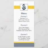 Marinestrepen, anker, nautische menukaarten menu (Voorkant)