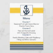Marinestrepen, anker, nautische menukaarten menu (Voorkant)