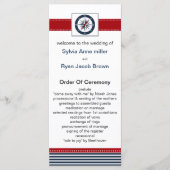 marinestrepen, kompas, nautische trouwprogramma's programmakaart (Voorkant)