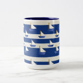 marinestrepen tweekleurige koffiemok (Center)