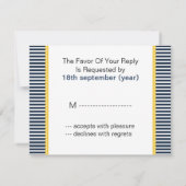 marinestrepen, vuurtoren, nautische bruiloft rsvp (Achterkant)