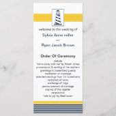 marinestrepen, vuurtoren, nautische trouwprogramma programmakaart (Voorkant)