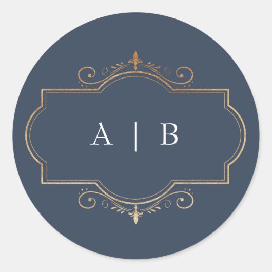 marinesuffel goudkreeft bruiloft ronde sticker (Voorkant)