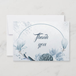 marinesultachtige blauwe bloemen botanische dank v bedankkaart