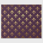 Marinesymbool Florence Bourgondië Plum Golden Foli Cadeaupapier (Vlak)